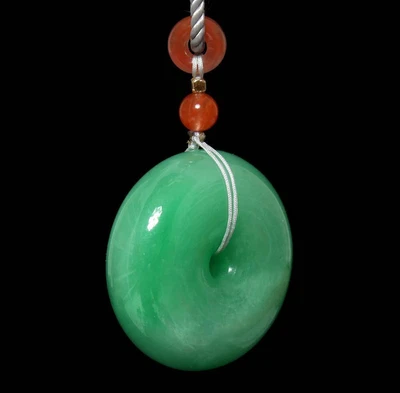 32G Chinese Natural Green Jadeite Jade Pendant