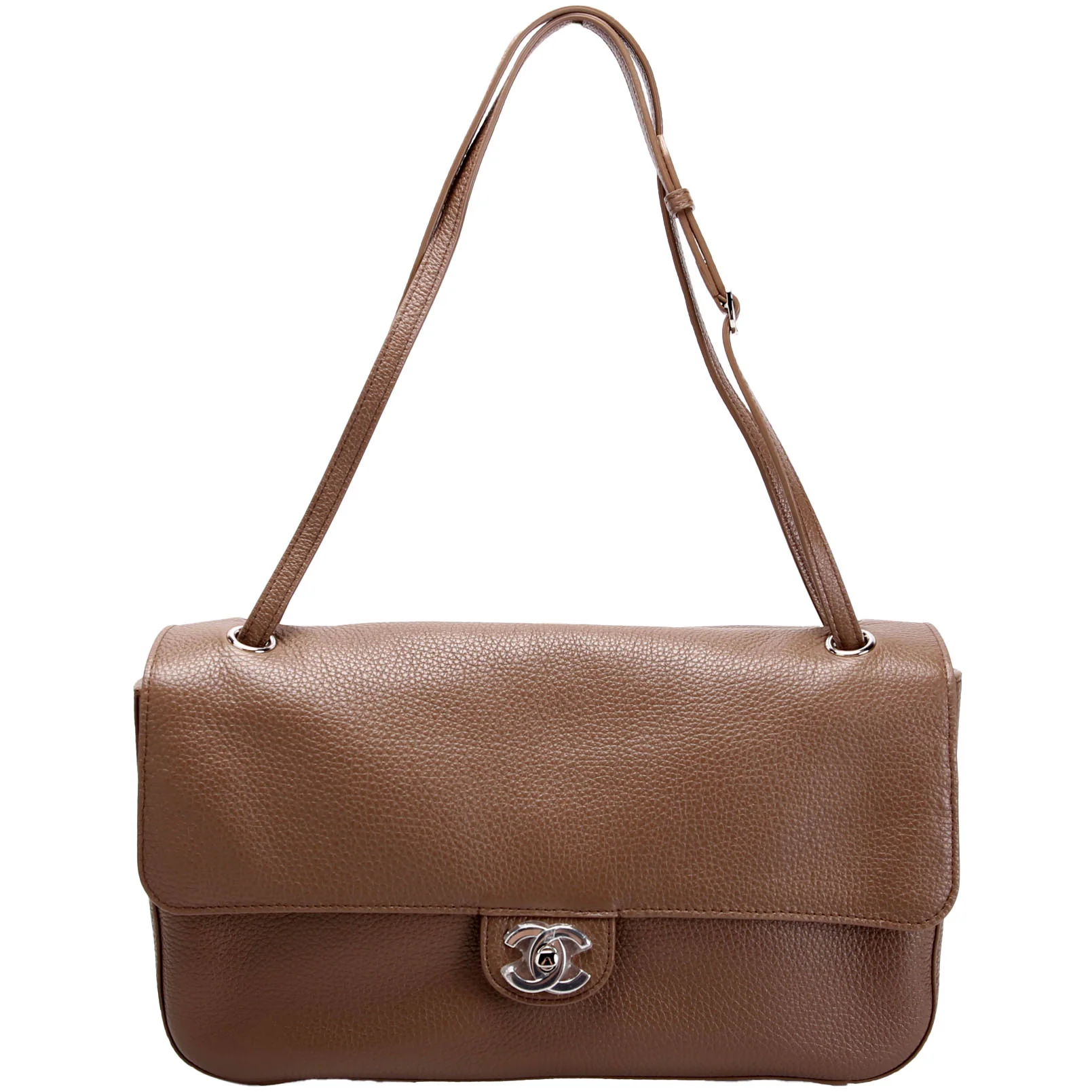 CHANEL Maxi Souplissimo Small Flap Grained Calfskin Taupe