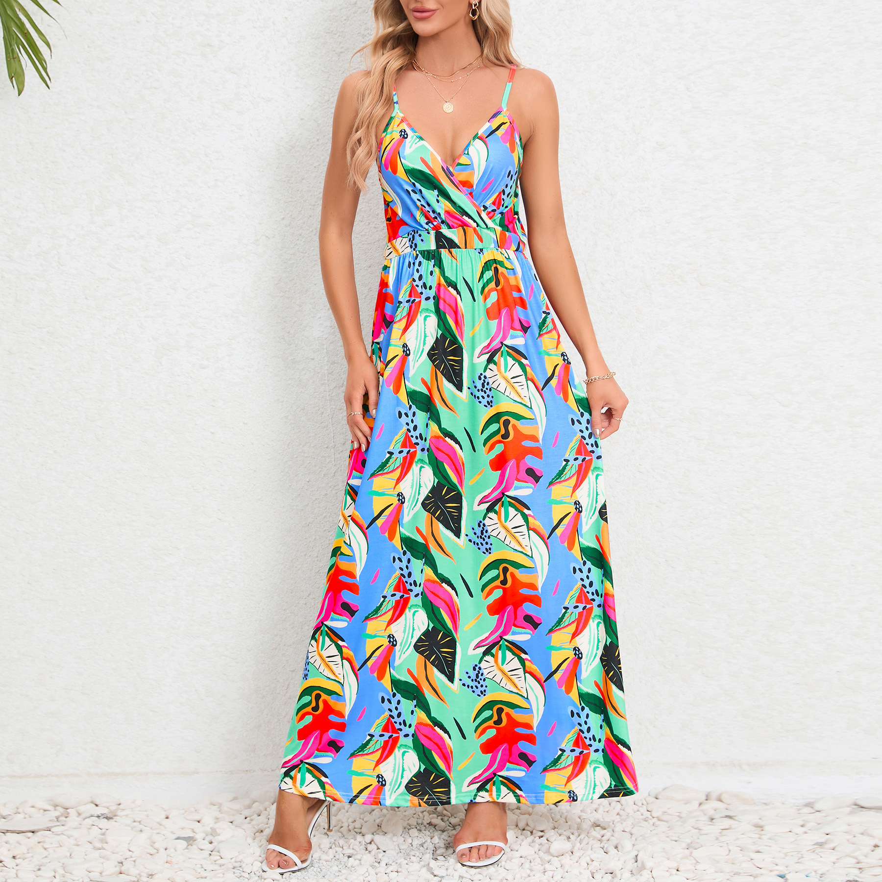 Women's Casual Basic Spaghetti Strap Maxi Dress Sleeveless Summer Dresses