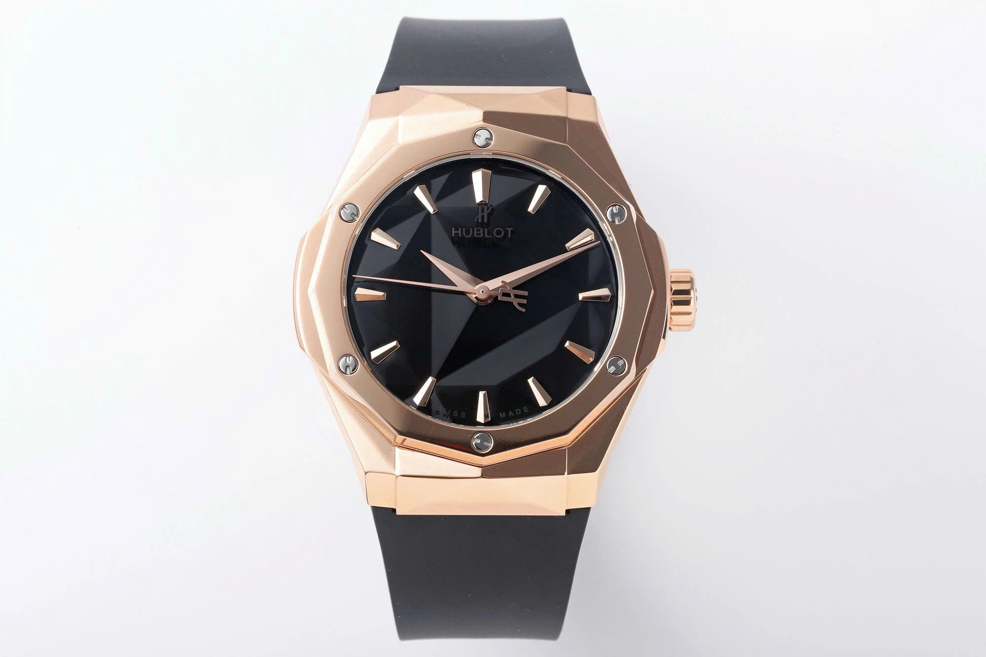 Hublot  Classic Fusion Automatic Orlinski 18K King Gold Black Dial Rubber Strap Men's Watch 40 550.OS.1800.RX.ORL19