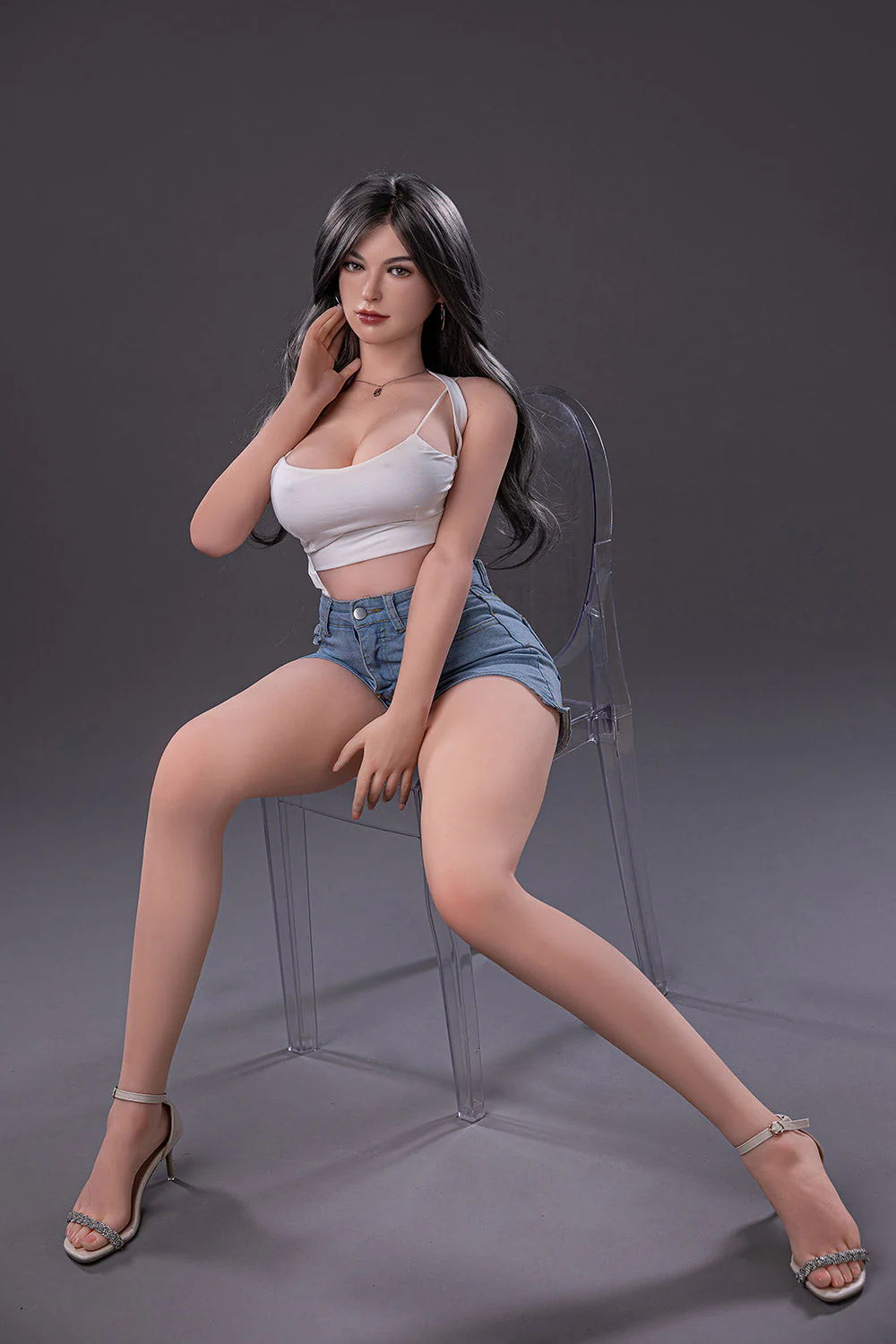 RIDMII Karyn 5ft34/ 163cm Unique Design App-Controlled Silicone Head TPE Body Big Boobs Sex Doll