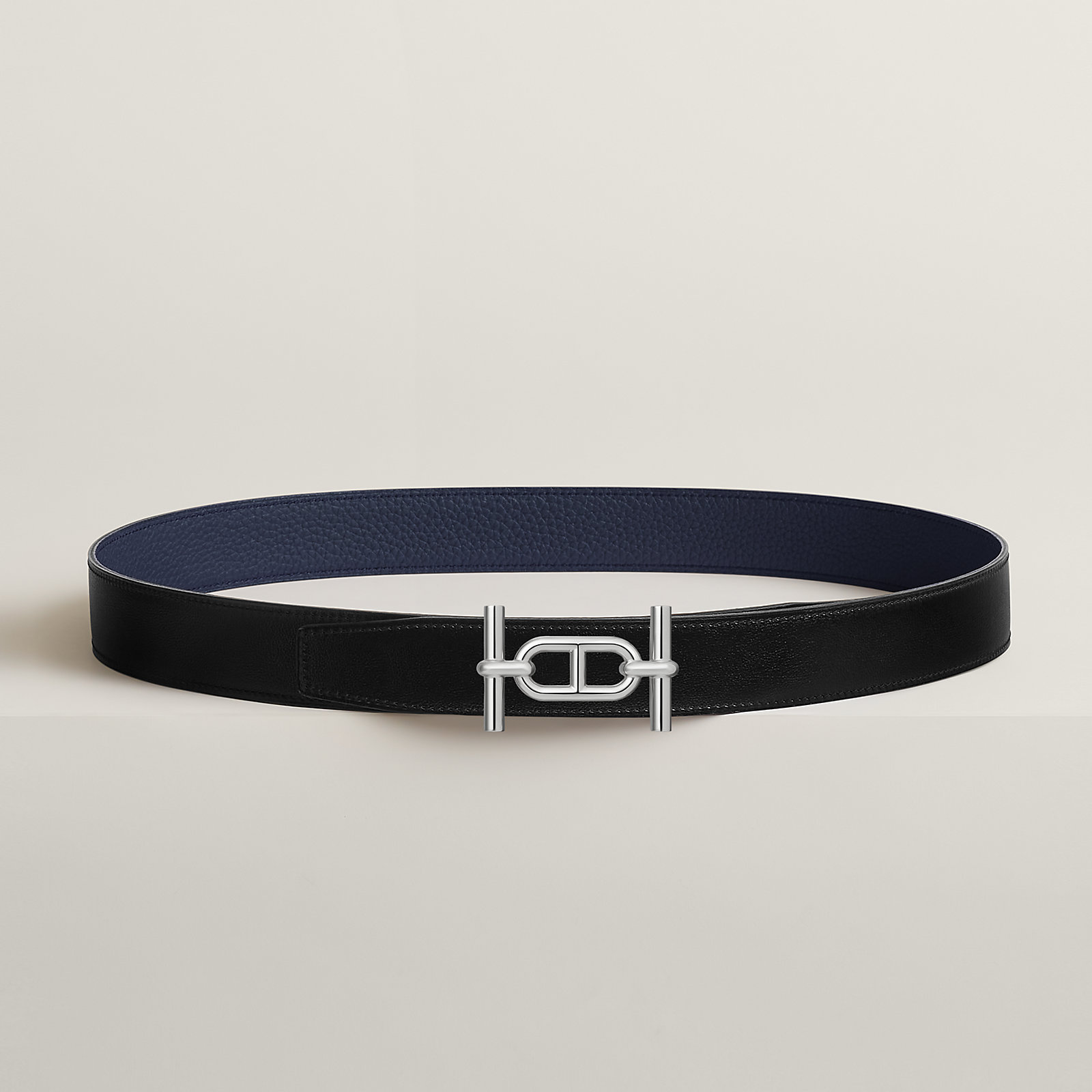 Ancre belt buckle & Reversible leather strap 32 mm