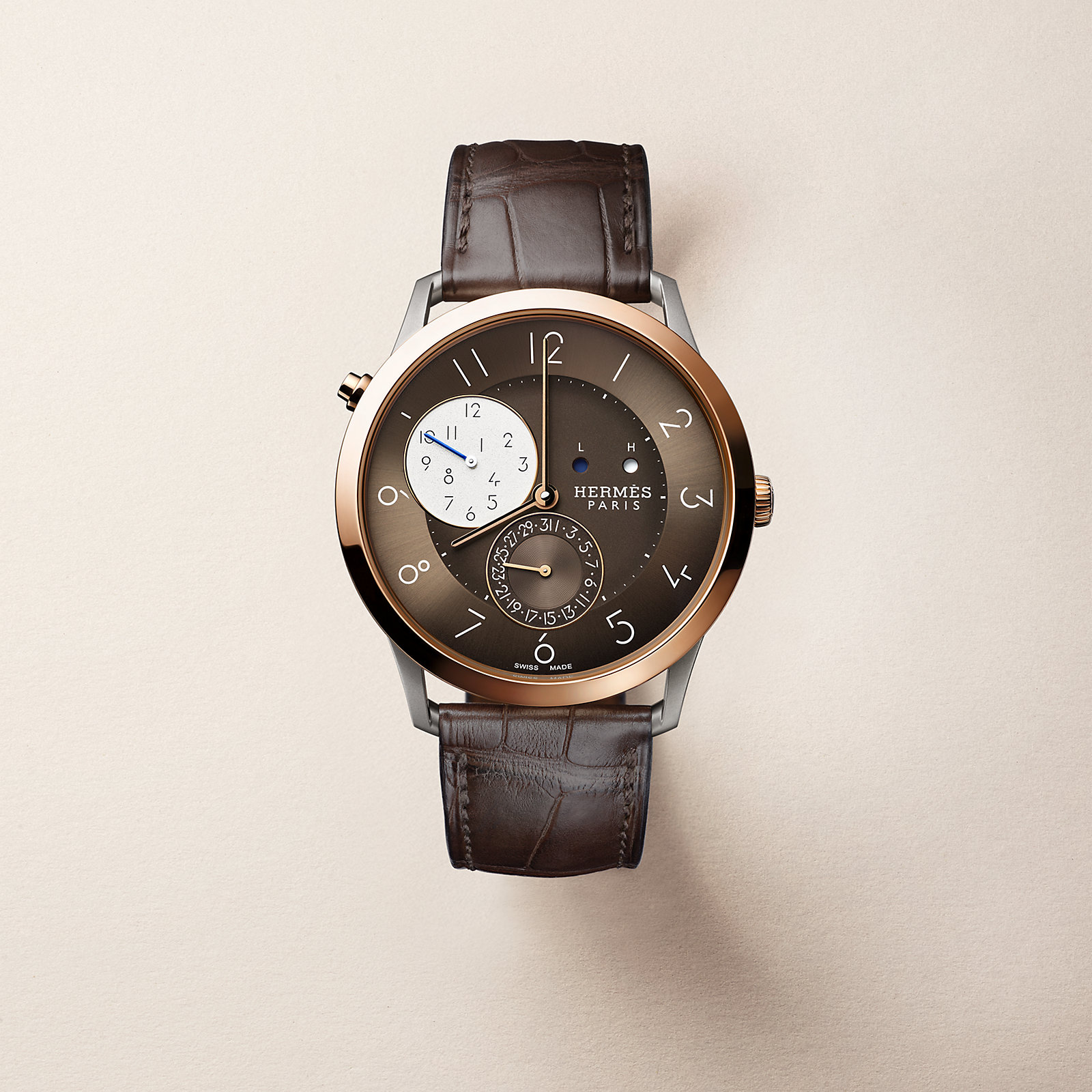 Slim d'Hermès GMT watch, 39.5 mm