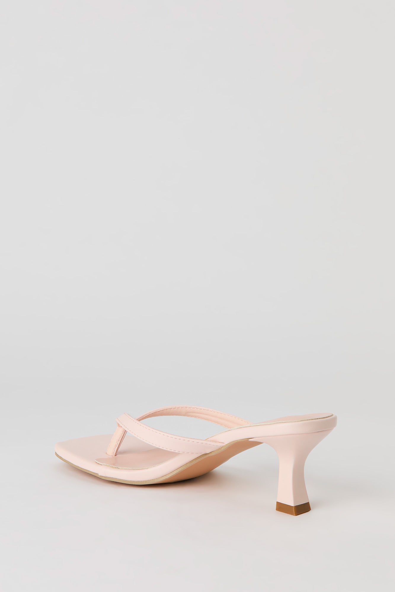 Faux Leather Thong Kitten Heel