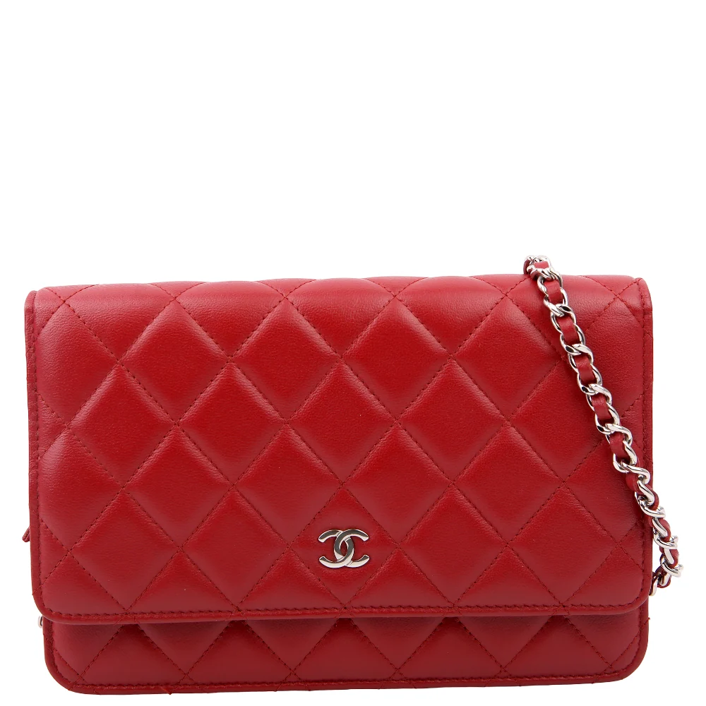 CHANEL WOC Classic Quilted Lambskin Red