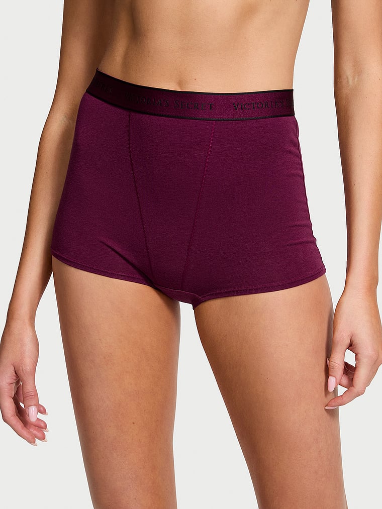 Cotton Logo Cotton High-Waist Boyshort Panty Cotton