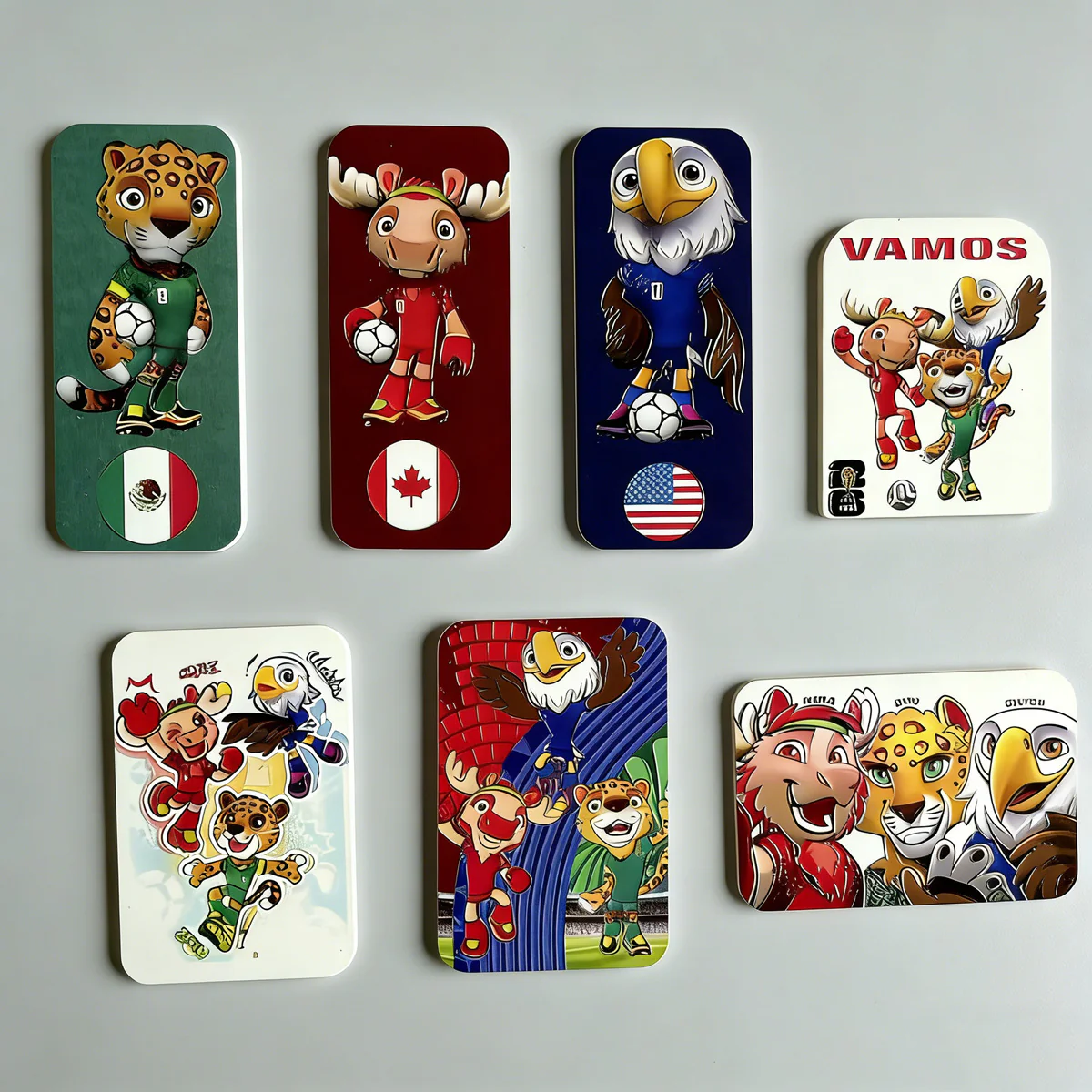 2026 World Cup mascot acrylic magnetic refrigerator sticker with new technology printing and frosted relief effect