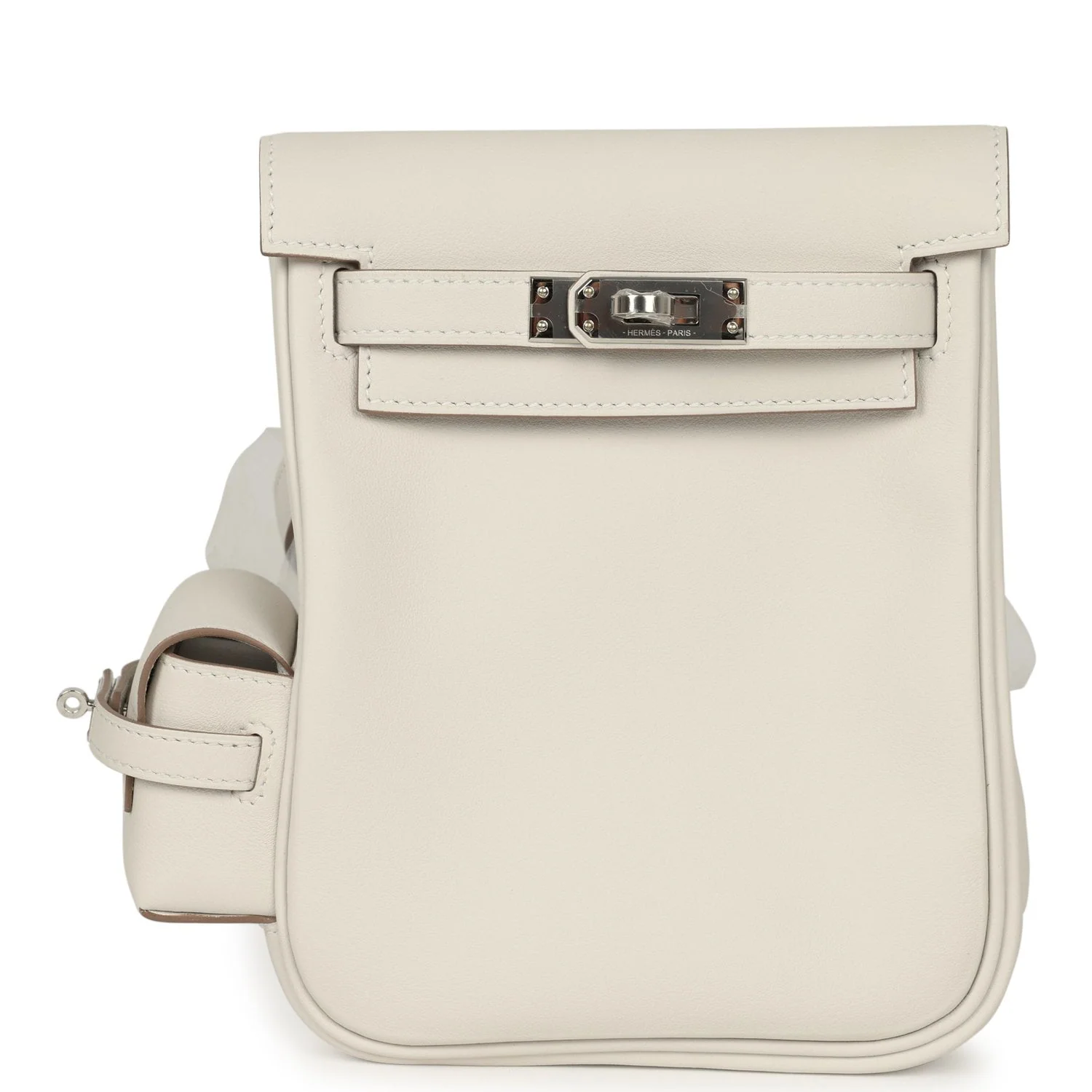 HERMÈS Mini Kelly Jump Backpack Gris Pale Swift Palladium Hardware