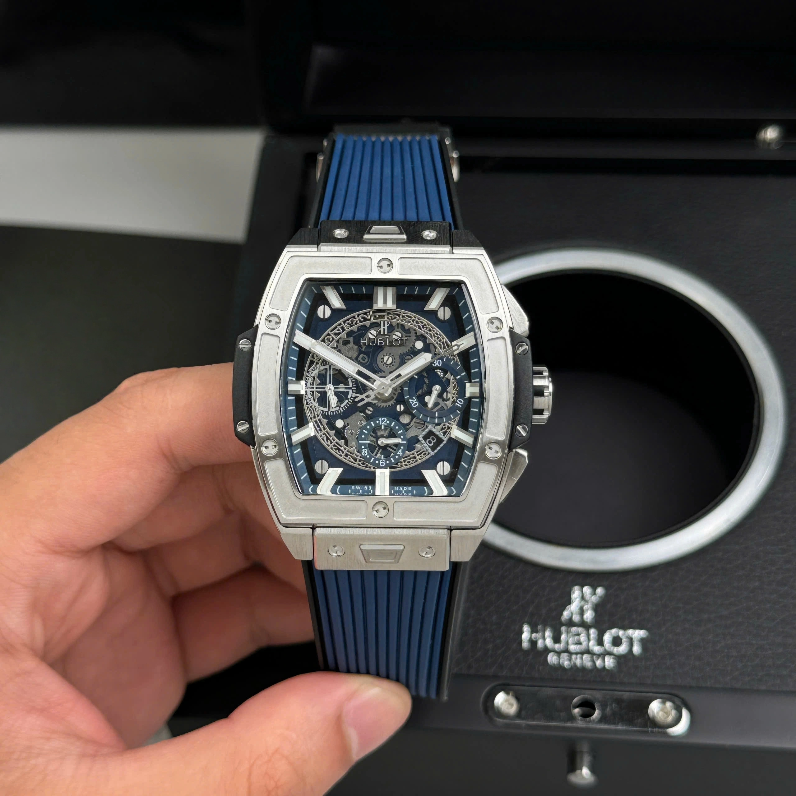 Hublot Spirit Of Big Bang 642.NX.7170.RX 642NX7170RX 44mm Blue Dial Titanium V2 – Top Quality Version