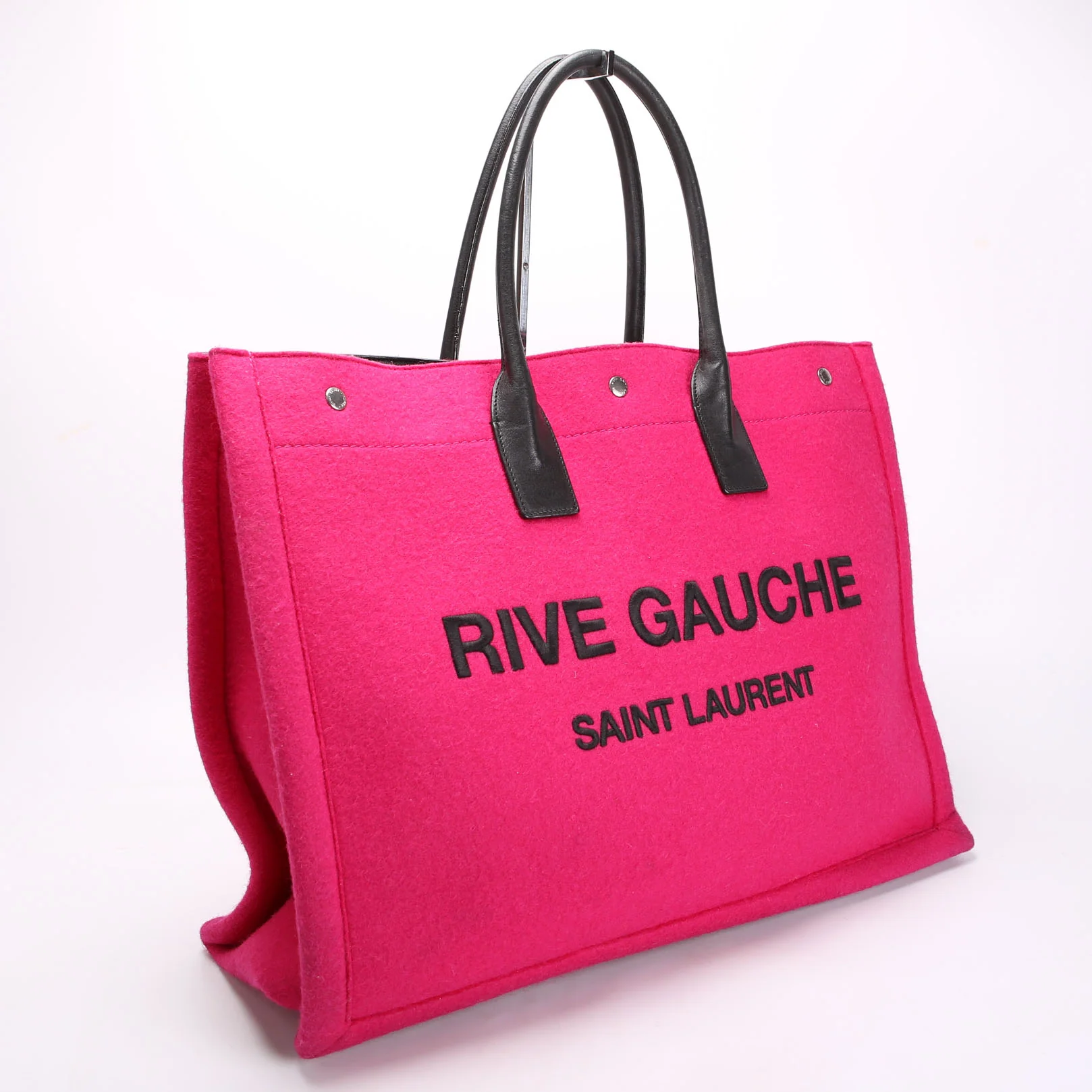SAINT LAURENT Rive Gauche Felt Tote Bag 499290 Pink/Black