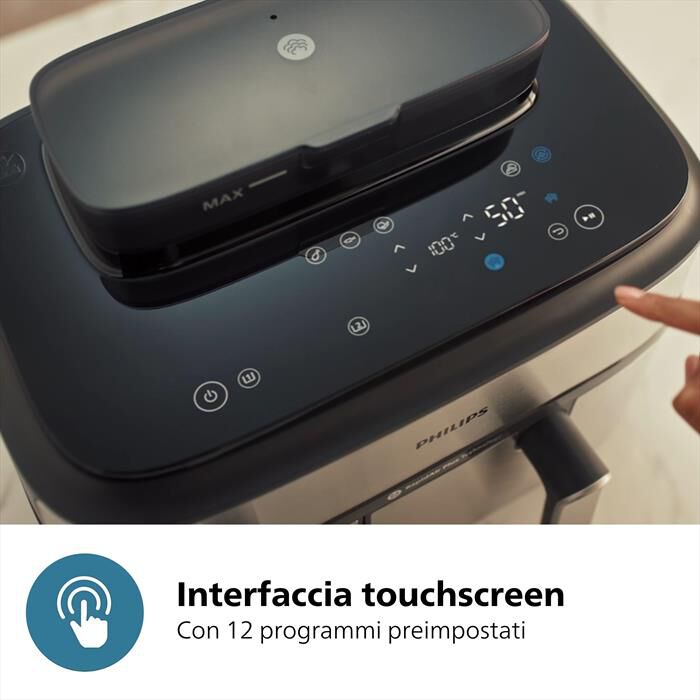 PHILIPS - AIRFRYER SERIE 5000 DA 9L COTTURA VAPORE NA555/00-Inox