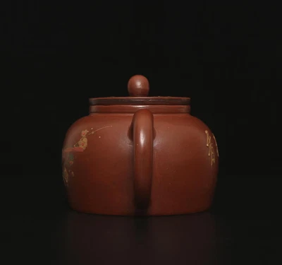 Gu Jingzhou Signed Old Chinese Handmade Yixing Zisha Teapot w/bird