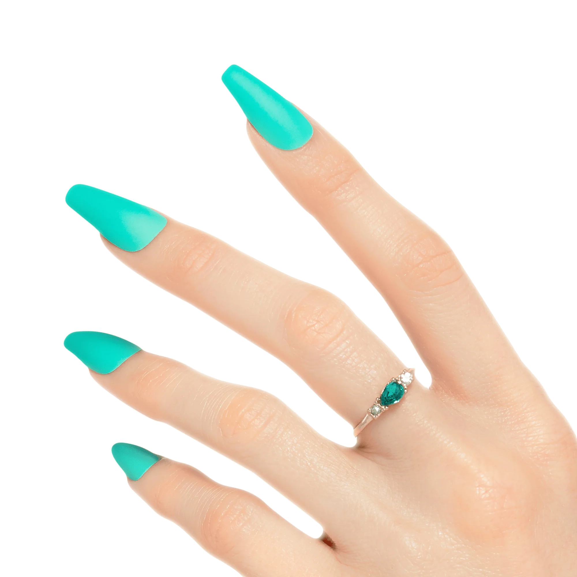 KISS Gel Fantasy Press On Glue Nails - Grin Green