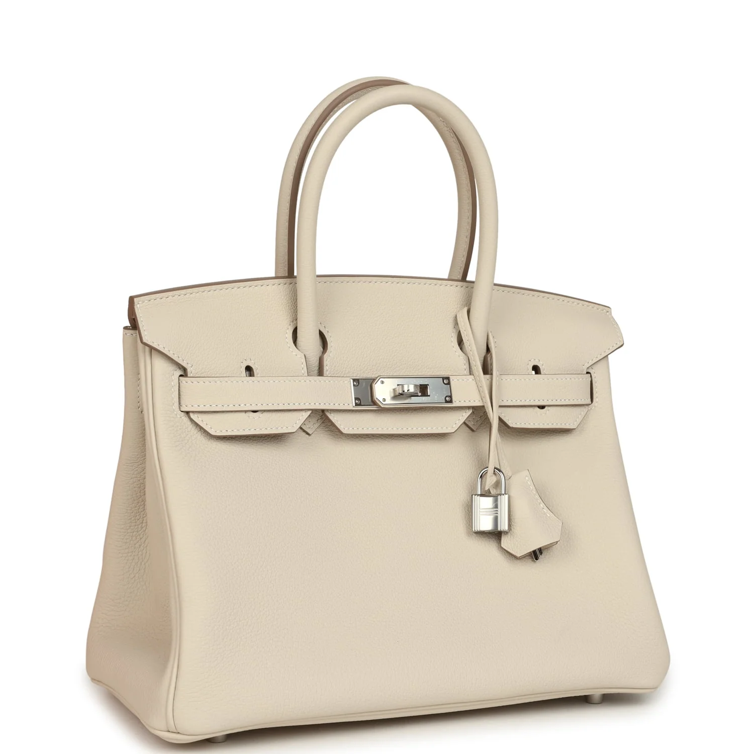 HERMÈS Birkin 30 Craie Togo Palladium Hardware