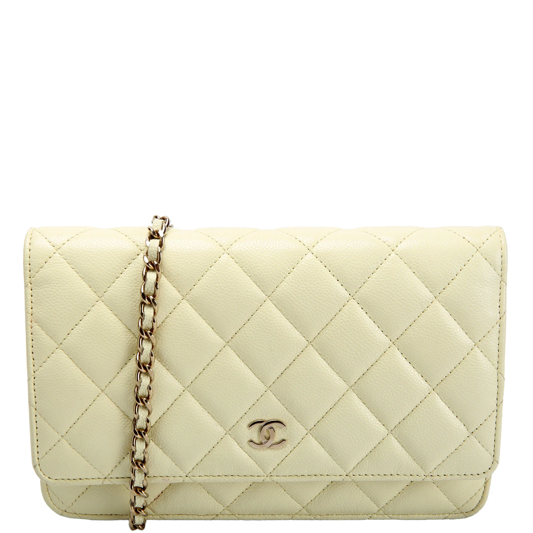 CHANEL WOC Classic Quilted Caviar RFID Yellow