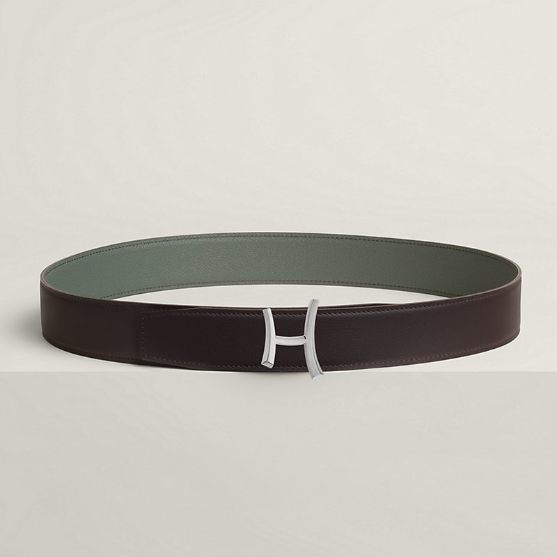 Script belt buckle & Reversible leather strap 38 mm