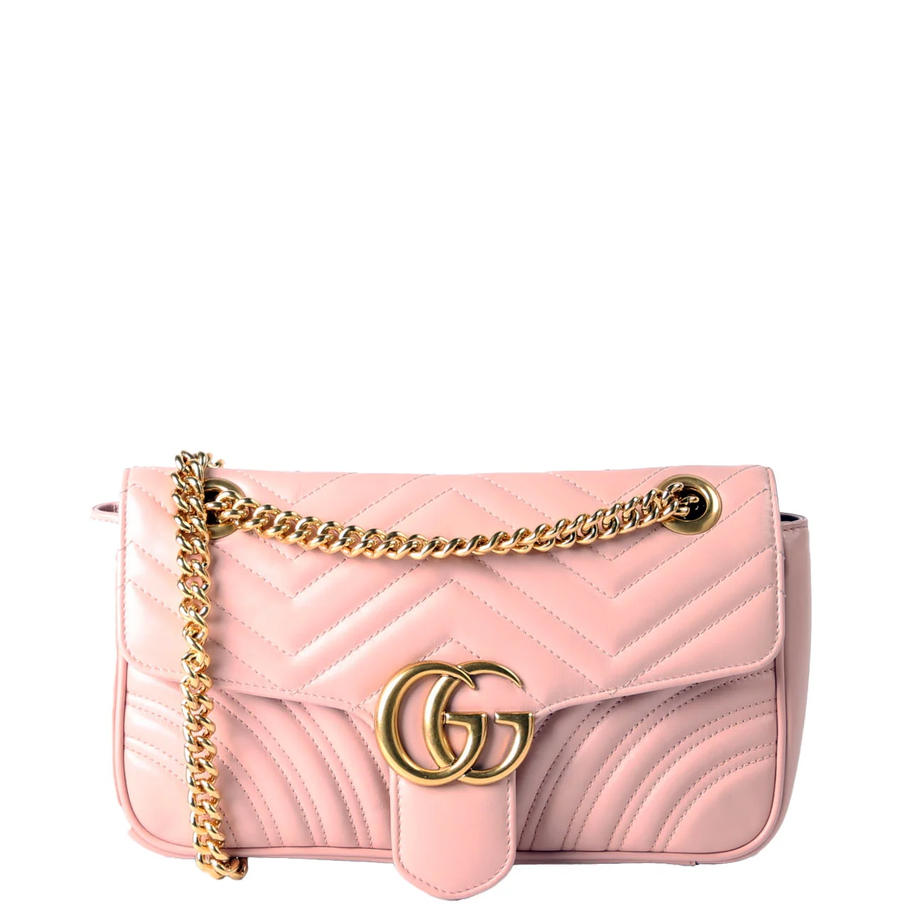 GUCCI 443497 Marmont Leather ShoulderSmall Flap Salmon