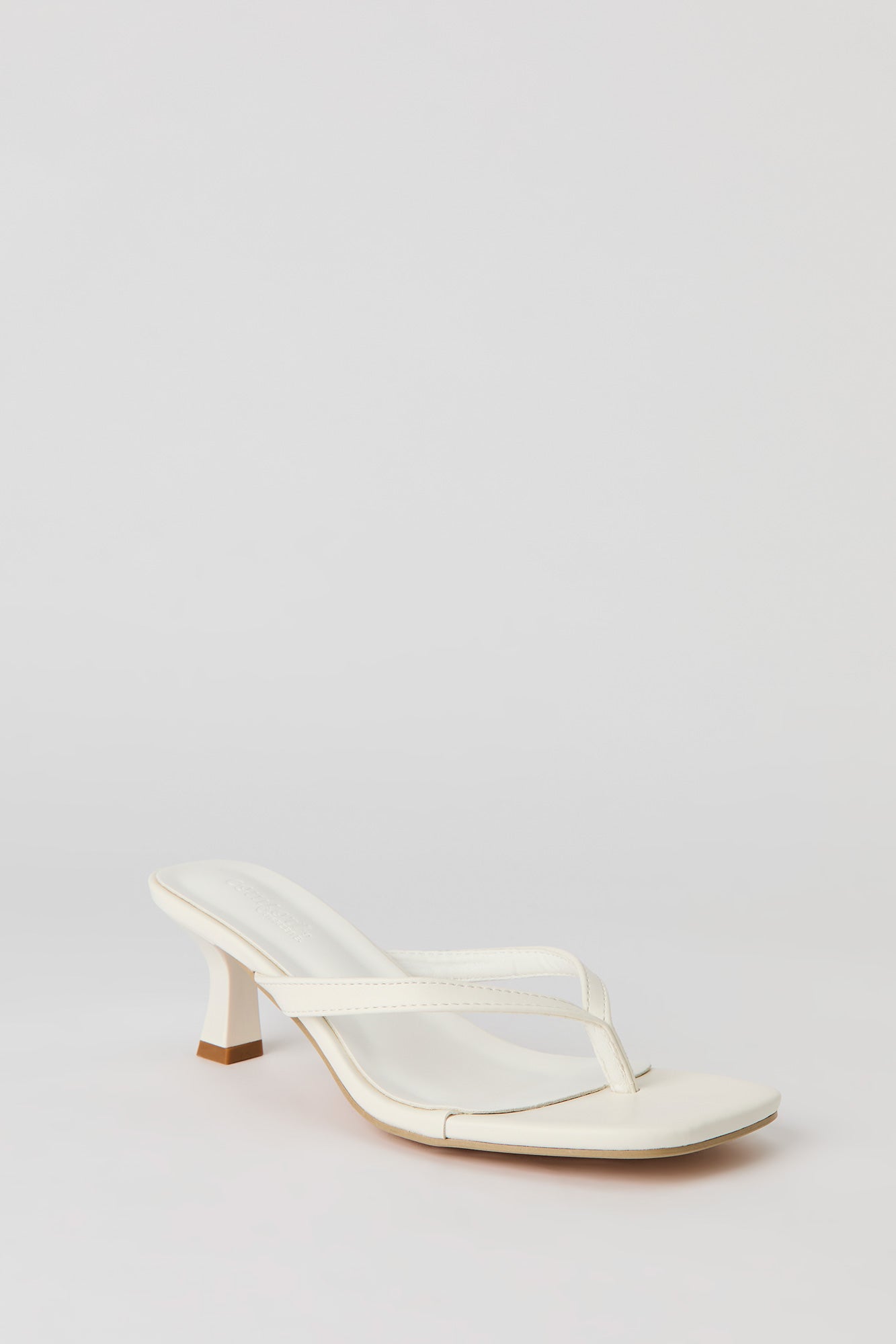 Faux Leather Thong Kitten Heel