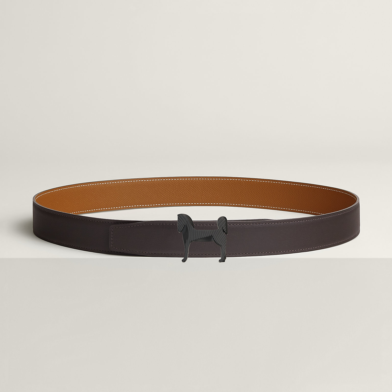Panache Zebre belt buckle & Reversible leather strap 32 mm
