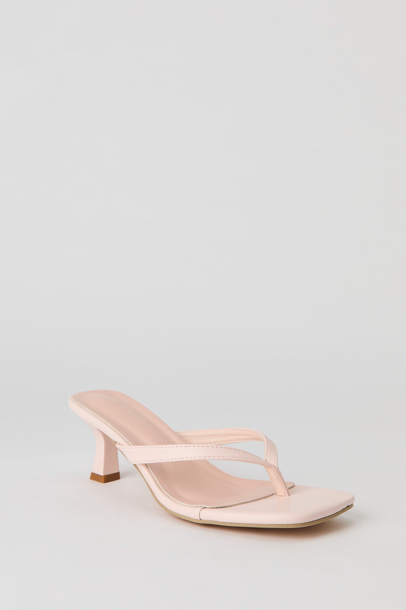 Faux Leather Thong Kitten Heel