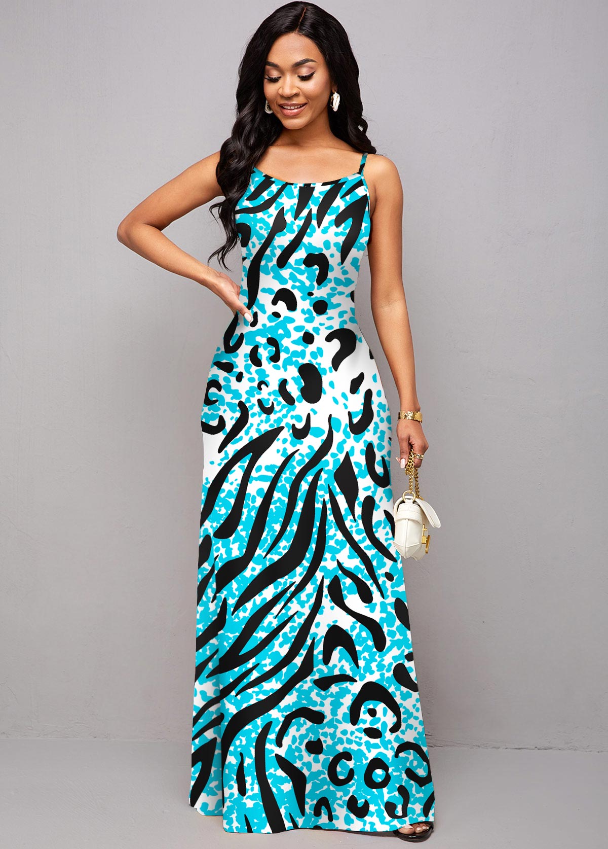 Animal Prints Spaghetti Strap Maxi Dress