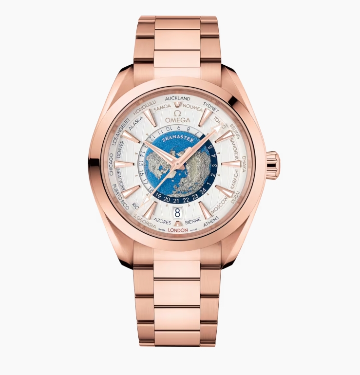 Omega AQUA TERRA 150M CO‐AXIAL MASTER CHRONOMETER GMT WORLDTIMER 43 MM