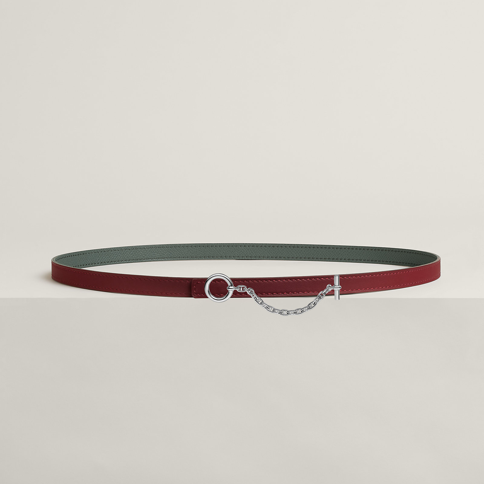 Carrousel belt buckle & Reversible leather strap 13 mm