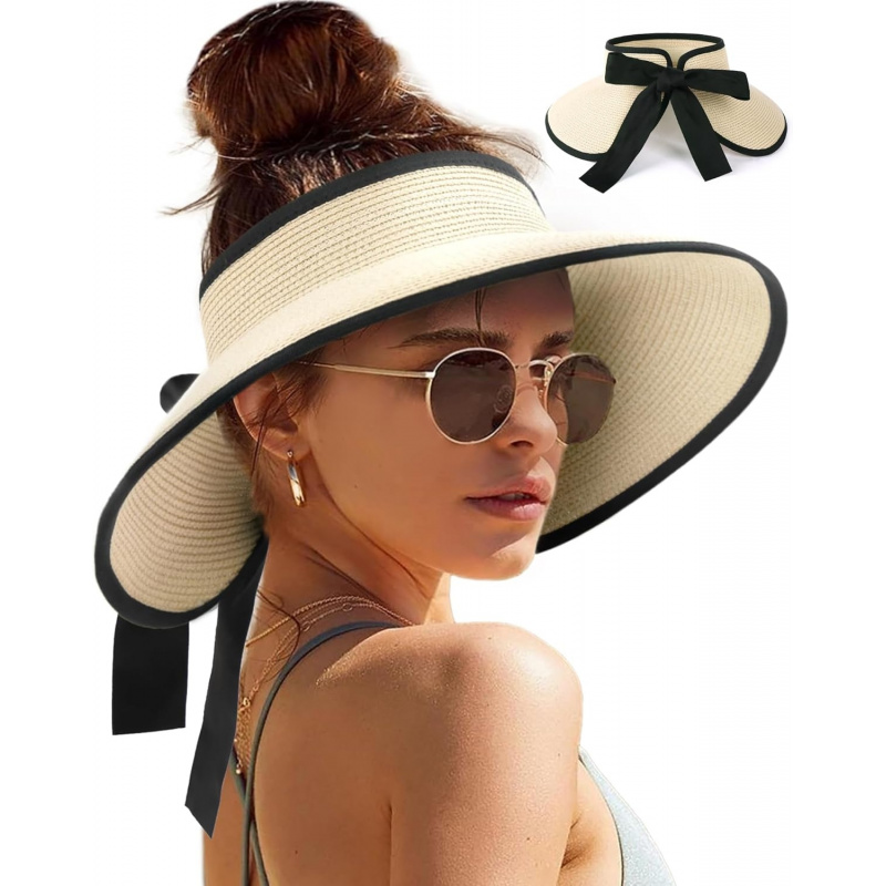 Sun Visors for Women Wide Brim Beach Hat