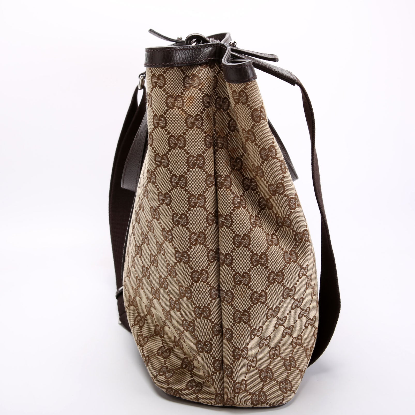 GUCCI 449169 GG Canvas Joy Large Tote Brown/Beige
