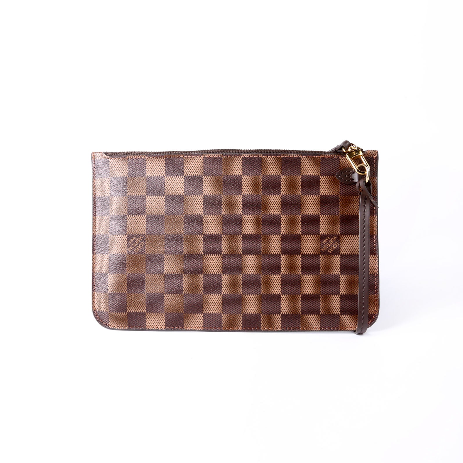 LOUIS VUITTON Pochette Only Damier Ebene Neverfull Red