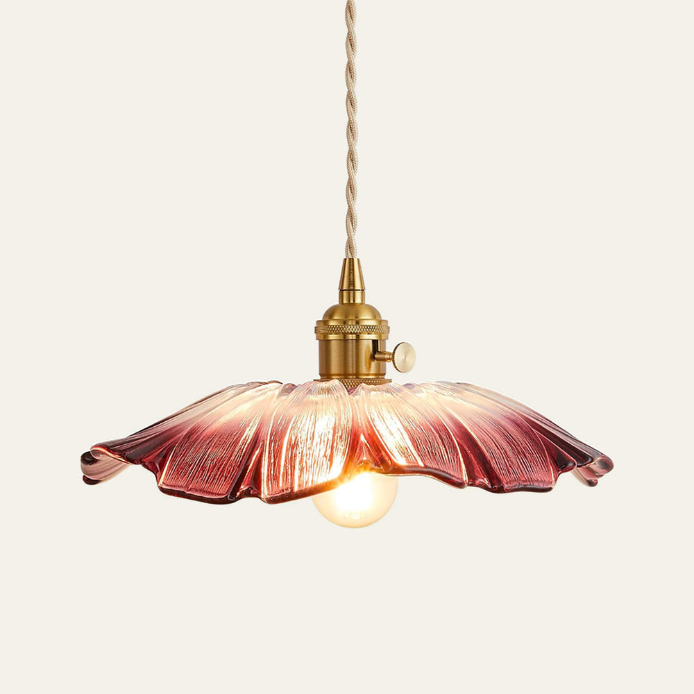 Elegant Flower Shape Glass Dining Room Pendant Light