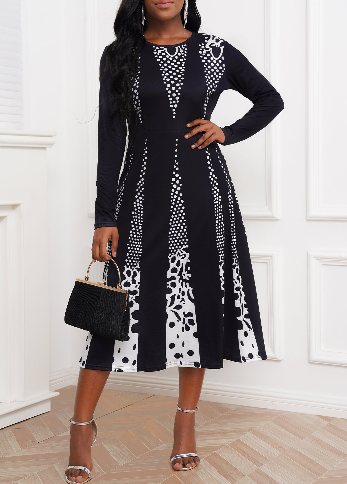 Galaxy Print Umbrella Hem Dress