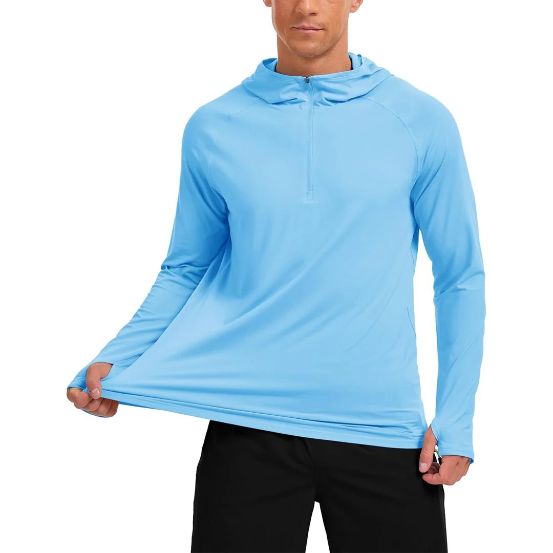 Men's UPF 50+ Sun Protection Hoodie Running & Fishing Shirt