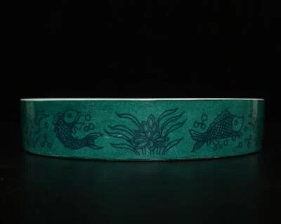 Xuande Signed Antique Chinese Five Colors Porcelain Brush Washer w/dragon