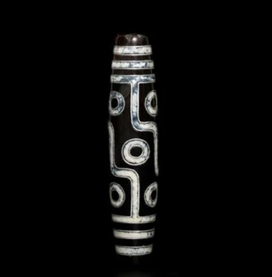 35G Old Chinese Carved Nephrite Tibet Agate Dzi Tianzhu Beads