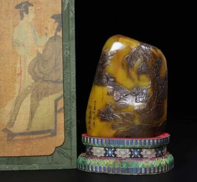 1385G Old Chinese Shoushan Stone Seal Stamp Statue w/figure N2180