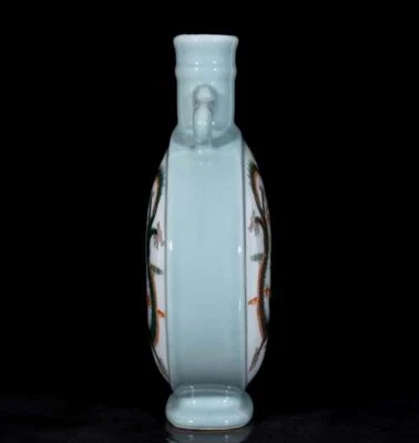 35CM Kangxi Singed Old Chinese Wucai Vase W/dragon N3590