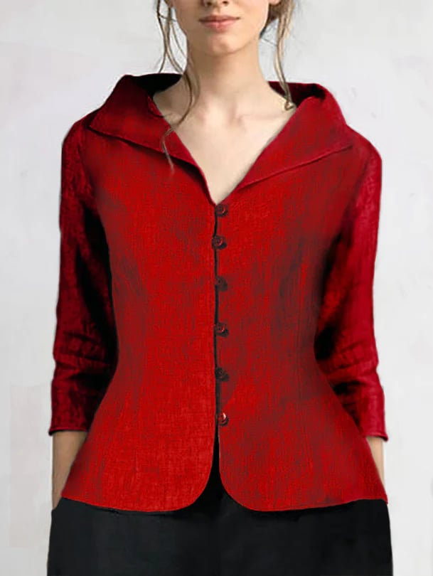 Cotton-Linen Slim Lapel Fashion Small Coat