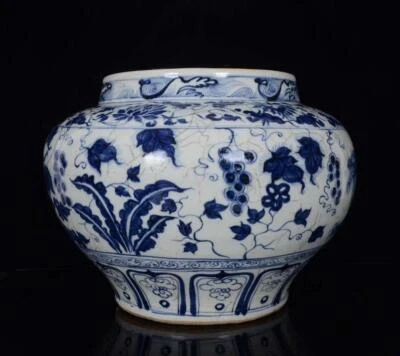 31CM Old Chinese Blue and White Pot W/ kylin N81