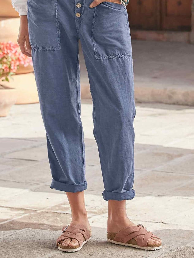 Loose Cotton Plain Casual Pants