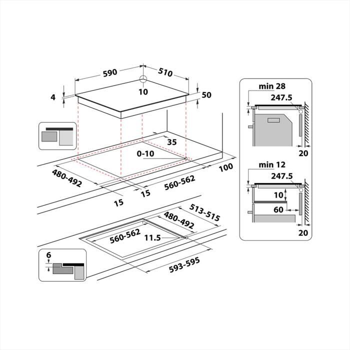 WHIRLPOOL - Piano cottura induzione WB S2560 NE-Nero