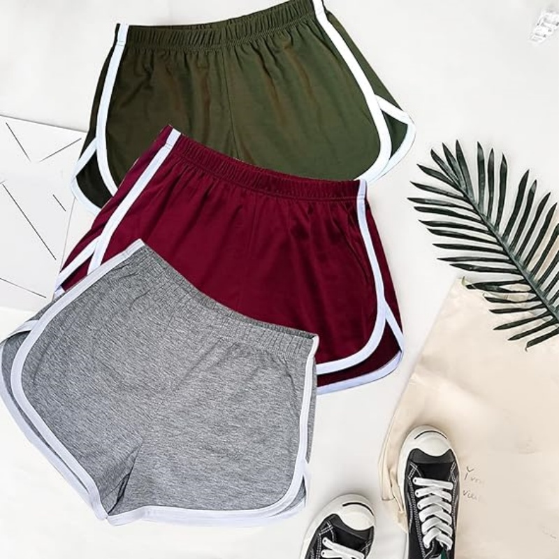 4 Pack Women's Cotton Yoga Sport Shorts