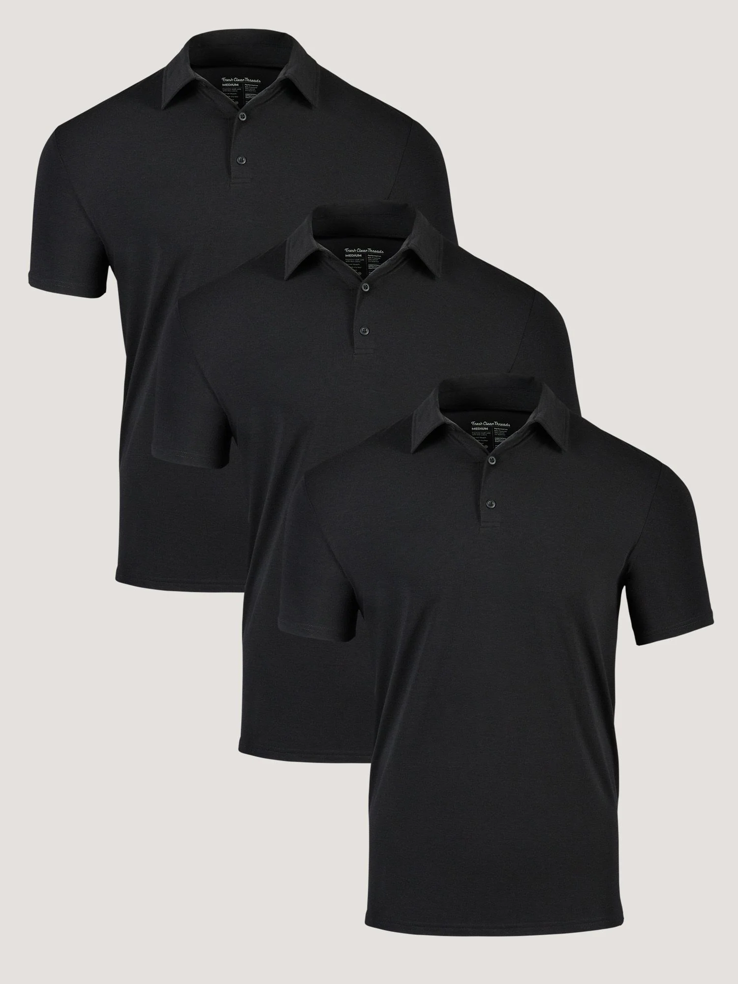 All Black Performance Cool Polo 3-Pack