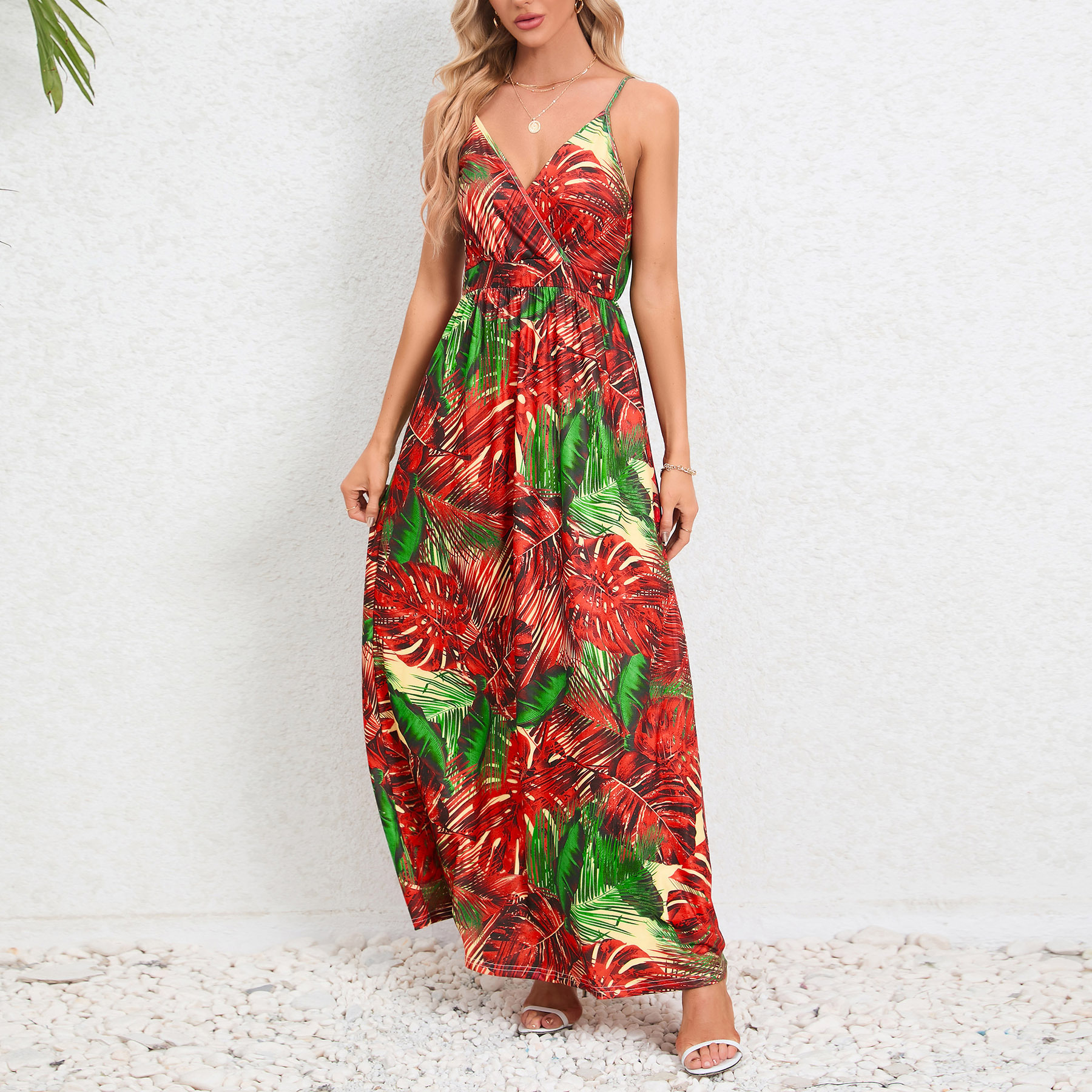 Women's Casual Basic Spaghetti Strap Maxi Dress Sleeveless Summer Dresses