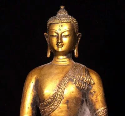 26CM Old Chinese Bronze Statue Buddha N1723