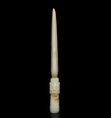 23.5CM Chinese White Jade Statue Sword
