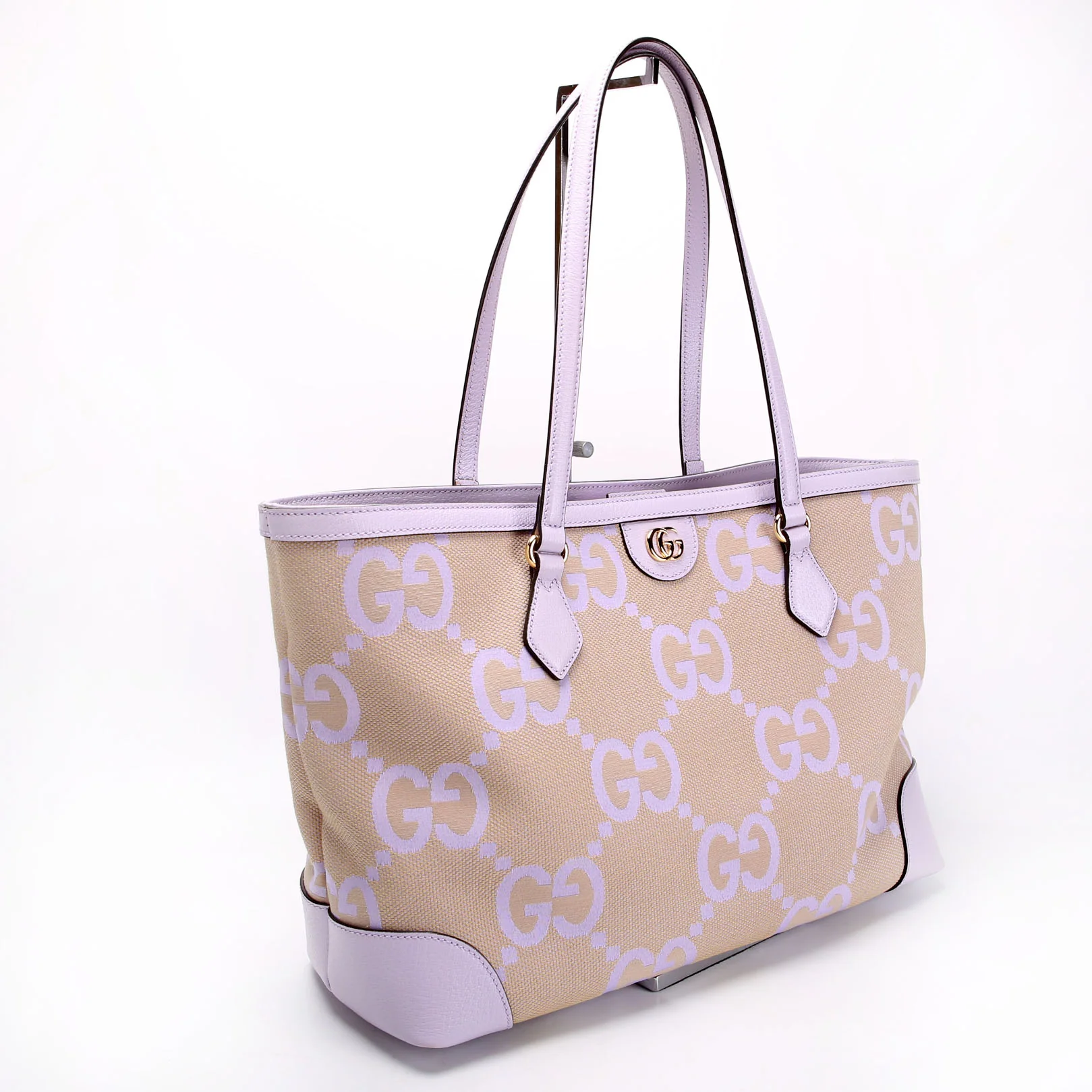 GUCCI 631685 Jumbo GG Ophidia Tote Light Purple/Taupe