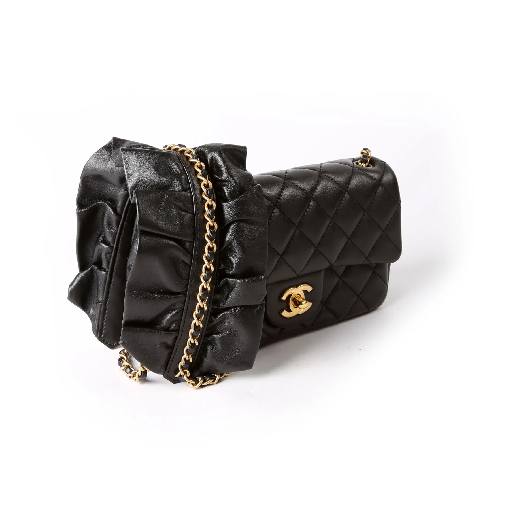 CHANEL Mini Rectangle Romance Flap Bag Lambskin 30M Black