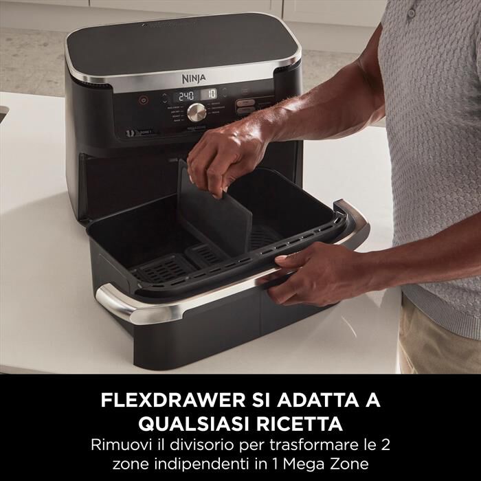 NINJA - Friggitrice ad aria FLEXDRAWER DA 10,4L-nero