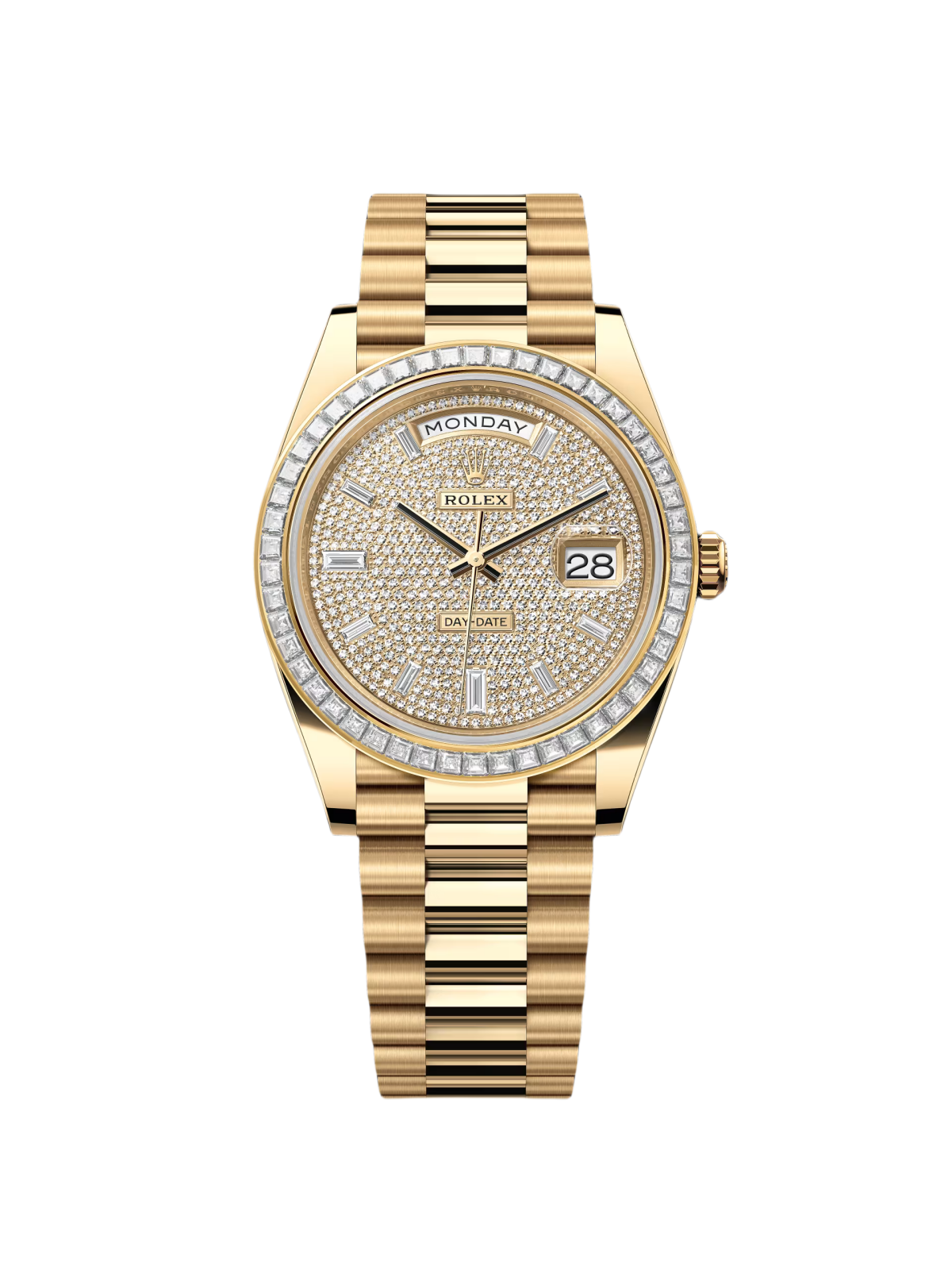 RLX Day-Date 40mm 228398TBR-0036 Diamond Paved Dial President Watch